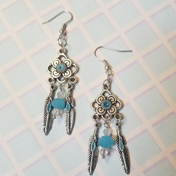 *5/35* Blue Dangle Earrings - Picture 1 of 2